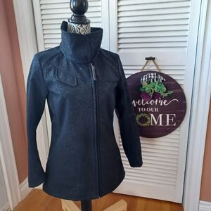 Lole Women's Soft Shell Black High-Collar Full Zip Jacket Spring Coat